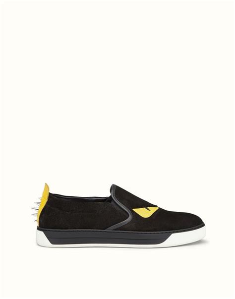 fendi buggies slip on sneakers|Black technical mesh running sneakers .